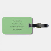 Étiquette À Bagage Monograms Sage Green Black Fête cadeau Favoriser (Dos horizontal)
