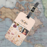 Étiquette À Bagage Monographie de collage photo fleur sauvage Peach<br><div class="desc">Améliorez votre expérience de voyage avec nos étiquettes de nom de bagage personnalisées! Parfaits pour ajouter une touche de style et de fonctionnalité à vos sacs, ces étiquettes sont customisées de votre propre monogramme et comportent un collage d'images charmant qui reflètent vos intérêts et vos passions. Monogramme customisé : Chaque...</div>