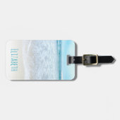 Étiquette À Bagage Monographie de la plage d'été des vagues océanique (Devant horizontal)