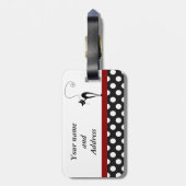 Étiquette À Bagage Monographie de pois de chats noirs très élégants (Dos Vertical)