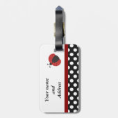 Étiquette À Bagage Monographie de pois de coccinelle élégante (Dos Vertical)