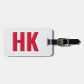 Étiquette À Bagage Monographie moderne rouge et rose de l'ombre (Devant horizontal)