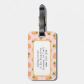 Étiquette À Bagage Monographie motif d'ananas rose rétro (Dos Vertical)