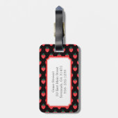 Étiquette À Bagage Monographie motif de fraise rose noire mignonne (Dos Vertical)