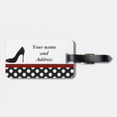 Étiquette À Bagage Monographie pois à talon élevé très élégant (Dos horizontal)