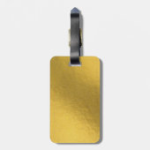 Étiquette À Bagage Monstère d'or moderne Feuille Tropical Motif (Dos Vertical)