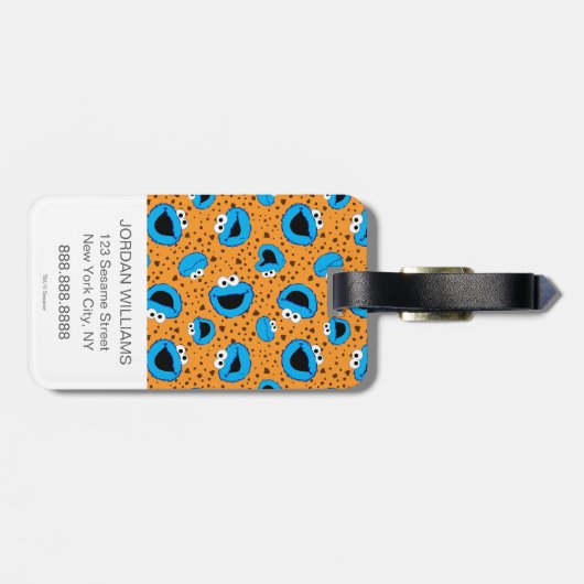 Étiquette À Bagage Monstre de cookies sur Motif de cookies (Dos horizontal)