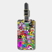 Étiquette À Bagage Monstres caractères mignons Motif d'Halloween (Devant Vertical)