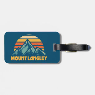 Étiquette À Bagage Mont Langley Californie Turquoise Rétro