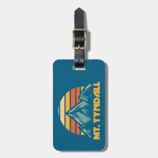 Étiquette À Bagage Mont Tyndall California Retro Turquoise (Devant Vertical)