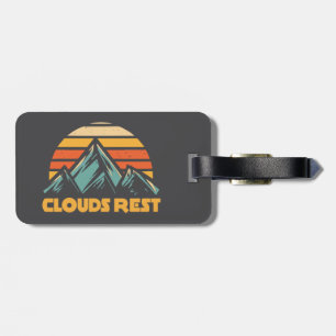 Étiquette À Bagage Montagne Clouds Rest Yosemite Rétro Turquoise