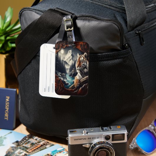 Étiquette À Bagage Montagne de Tigre du Bengale (Recto & Verso)