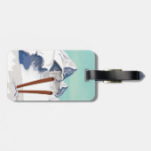 Étiquette À Bagage Montagnes de ski (Dos horizontal)