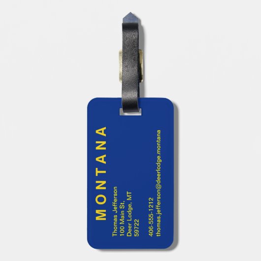 Étiquette À Bagage Montana (Dos Vertical)