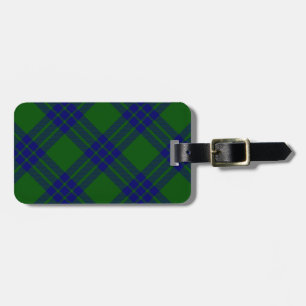 Étiquette À Bagage Montgomery écossais vert bleu plaid