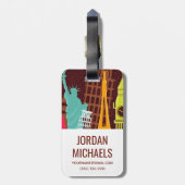 Étiquette À Bagage Monuments internationaux (Dos Vertical)