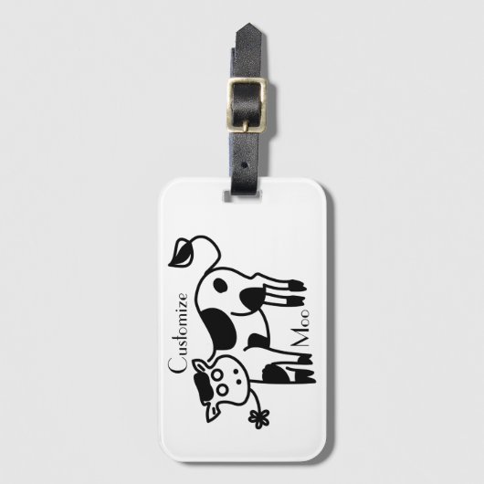 Étiquette À Bagage Moo Cow Thunder_Cove (Devant Vertical)