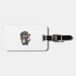 Étiquette À Bagage Moo Deng Shirt Moo Deng Hippo Hip hop Boombox Gang