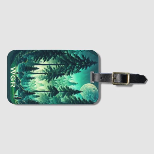 Étiquette À Bagage Moonlit Forest (Devant Horizontal)