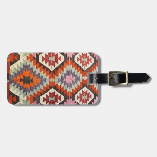 Étiquette À Bagage Moquette orientale Perse turque Kilim (Devant horizontal)