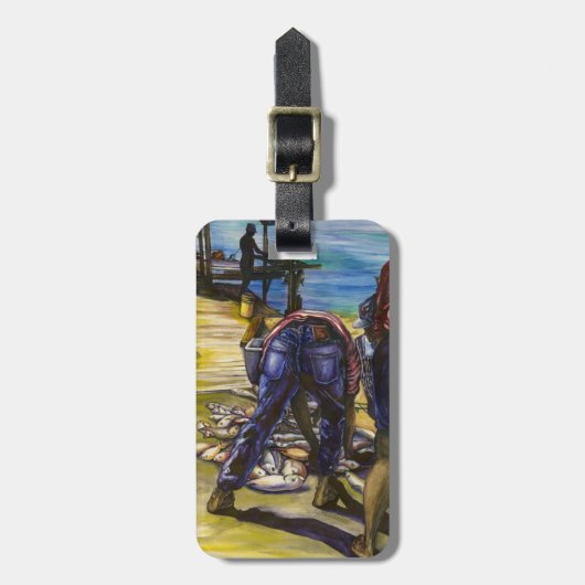 Étiquette À Bagage Morning Catch, Harbour Island, Bahamas (Devant Vertical)