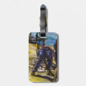 Étiquette À Bagage Morning Catch, Harbour Island, Bahamas (Dos Vertical)