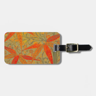 Étiquette À Bagage Morris & Co. Motif Bamboo Godwin Orange et Sauge