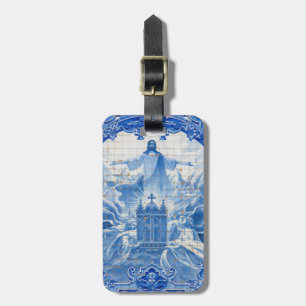 Étiquette À Bagage Mosaïque de carreaux bleus de Jésus, Portugal