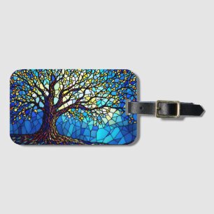 Étiquette À Bagage Mosaïque de verre brisé de l'Arbre de Vie