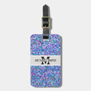 Étiquette À Bagage Mosaïque multicolore Moderne Parties scintillant G