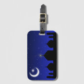Étiquette À Bagage Mosquée Silhouette à la nuit - Balise bagage (Devant Vertical)