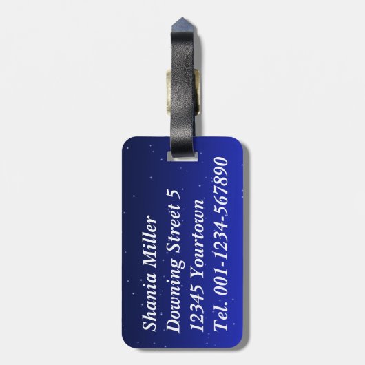 Étiquette À Bagage Mosquée Silhouette à la nuit - Balise bagage (Dos Vertical)