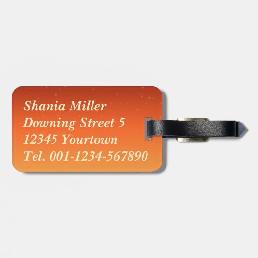 Étiquette À Bagage Mosquée Silhouette Ciel du soir - Balise bagage (Dos horizontal)