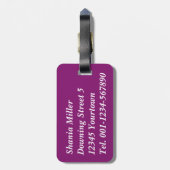 Étiquette À Bagage Mosquée Silhouette Purple Night - Balise Bagage (Dos Vertical)