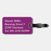 Étiquette À Bagage Mosquée Silhouette Purple Night - Balise Bagage (Dos horizontal)