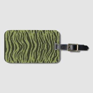 Étiquette À Bagage Moss Green Glamorous Tiger Stripes Animal Print