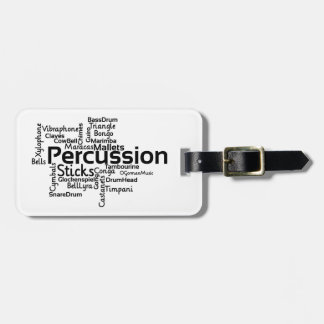 Étiquette À Bagage Mot Percussion Texte noir noir