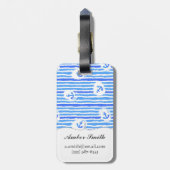 Étiquette À Bagage Motif 1 d'Ancre d'aquarelle de monogramme (Dos Vertical)