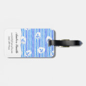 Étiquette À Bagage Motif 1 d'Ancre d'aquarelle de monogramme (Dos horizontal)