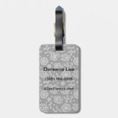 Étiquette À Bagage Motif 1 de tissu de dentelle (Dos Vertical)