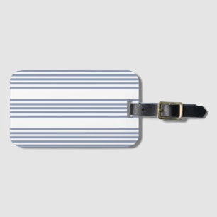 Étiquette À Bagage Motif à cinq bandes bleu-gris et blanc