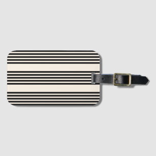 Étiquette À Bagage Motif à cinq bandes noir et beige