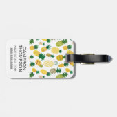Étiquette À Bagage Motif à la mode d'ananas de photo faite sur (Dos horizontal)