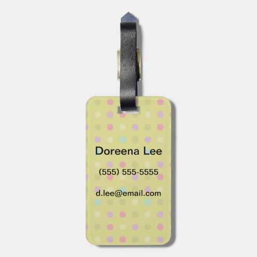 Étiquette À Bagage Motif à pois d'arrière - plan (Dos Vertical)