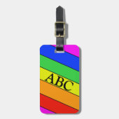 Étiquette À Bagage Motif à rayures arc-en-ciel classique (Devant Vertical)