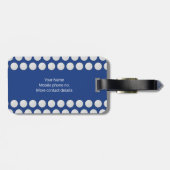 Étiquette À Bagage motif à thème de golf nom personnalisé marine (Dos horizontal)