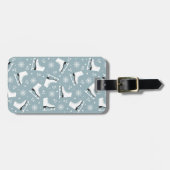 Étiquette À Bagage Motif à thème hiver avec patins à glace (Devant horizontal)