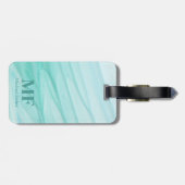 Étiquette À Bagage Motif Abstrait d'aquarelle Turquoise moderne - Mon (Dos horizontal)