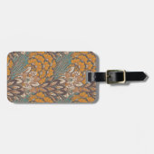 Étiquette À Bagage Motif abstrait de plume de paon (Devant horizontal)