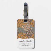 Étiquette À Bagage Motif abstrait de plume de paon (Dos Vertical)